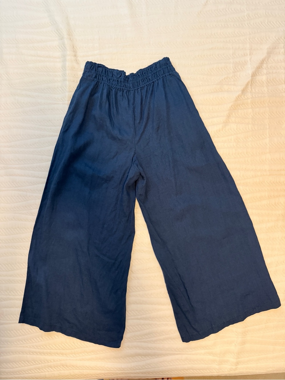 Anthropologie Somerset Linen Wide-Leg Pants – Size Small, Navy – Great Condition - Picture 3 of 6